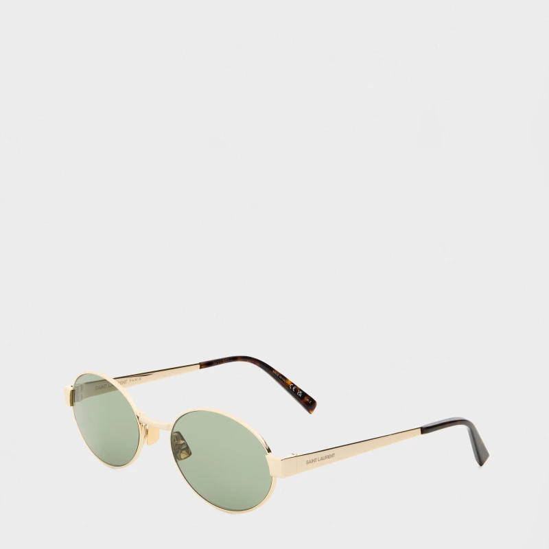 Image of Saint Laurent 692 Sl Sunglasses Gold/Green female One Size