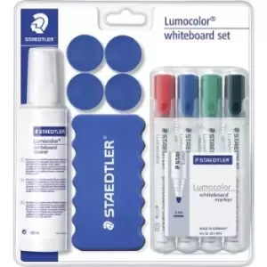 Image of Staedtler 613 S Lumocolor Whiteboard Set 613 S Whiteboard marker Black, Blue, Red, Green incl. whiteboard eraser, cleaner and magnets 4 pcs/pack