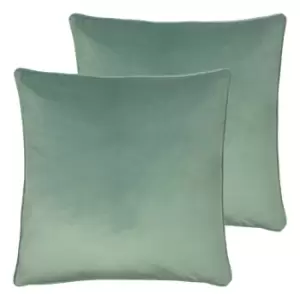 Image of Evans Lichfield Opulence Twin Pack Polyester Filled Cushions Eau De Nil