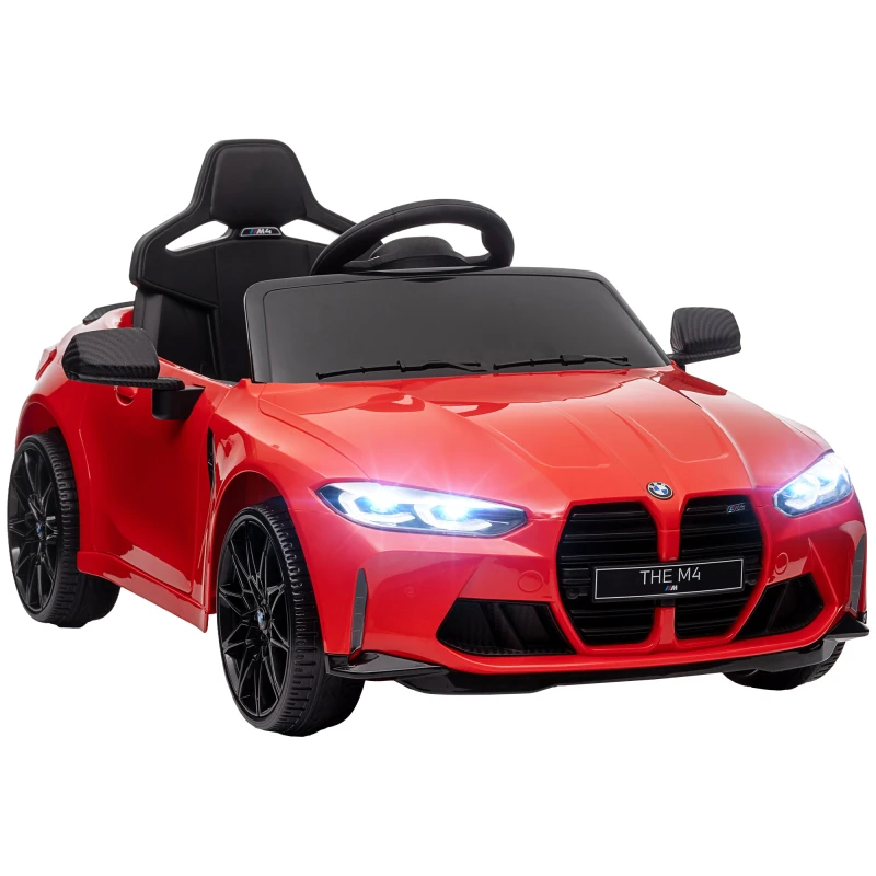 Image of AIYAPLAY 12V Yellow BMW M4 Licensed Kids Electric Car w/ Remote - Suspension - Red TJ Hughes 5056725557133