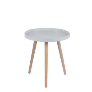 Image of Grey MDF & Natural Pine Wood Round Table K/D