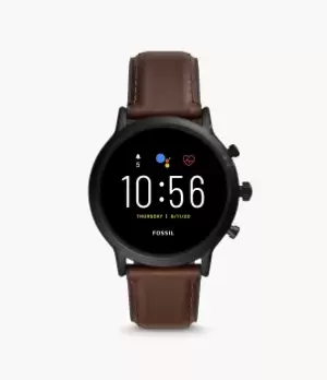 Image of Fossil Men Gen 5 Smartwatch The Carlyle HR Dark Brown Leather