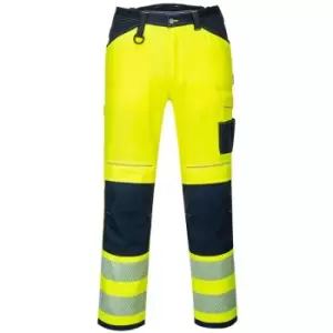 Image of Portwest - PW340YNR33 - sz 33 PW3 Hi-Vis Work Trousers - Yellow/Navy