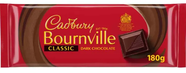 Image of Cadbury Gifts Direct Cadbury Bournville Chocolate Bar 180g 131278