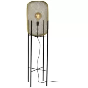Image of Lucide MESH - Floor Lamp - Ø35cm - 1xE27 - Matt Gold, Brass