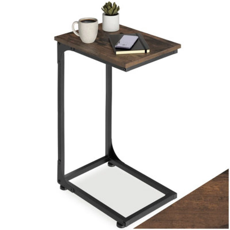 Image of Tectake Bedside Table Erie - Industrial Style, 40 X 30 X 63cm - Industrial Wood Dark, Rustic