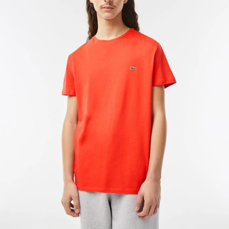 Image of Lacoste Cotton Pima T-Shirt - Orange Orange S