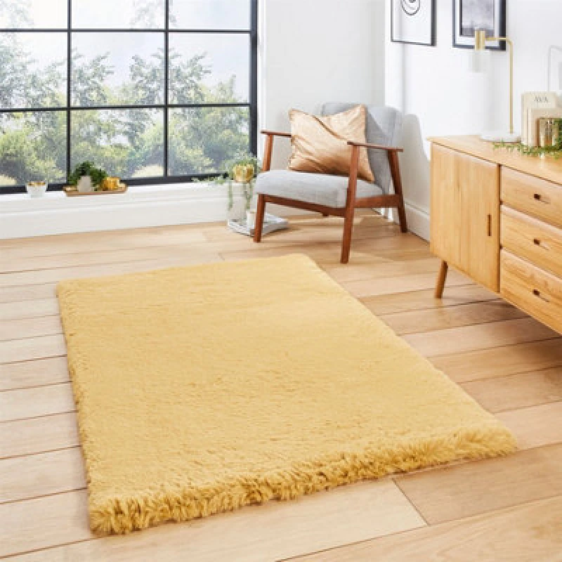 Image of Super Teddy Rectangle Rug yellow
