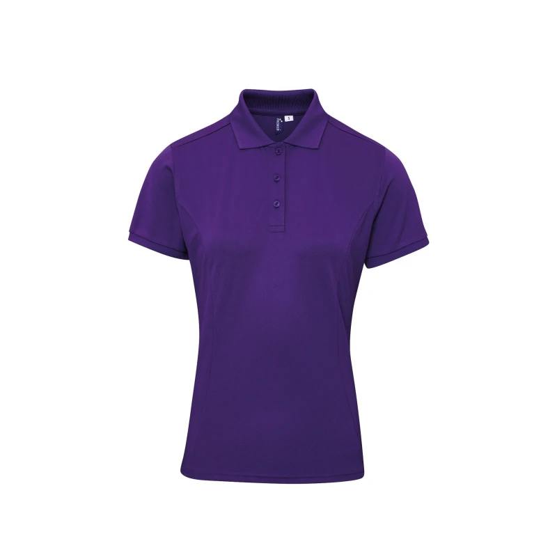Image of Premier Womens Coolchecker Plus Piqu Polo With CoolPlus in Purple Size: XS Purple Female XS