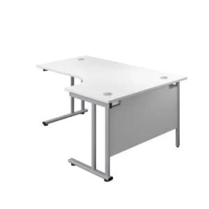 Image of 1800 X 1200 Twin Upright Right Hand Radial Desk White-Silver
