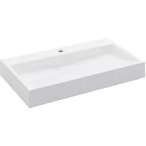 Image of Wash Basin 80x46x11cm Mineral Cast/Marble Cast White Vidaxl White
