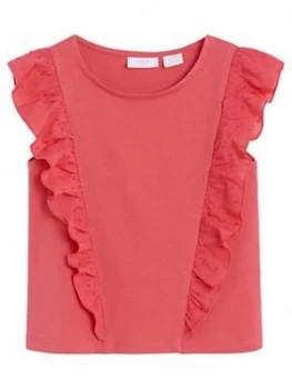 Image of Mango Girls Ruffle Sleeveless Top - Coral