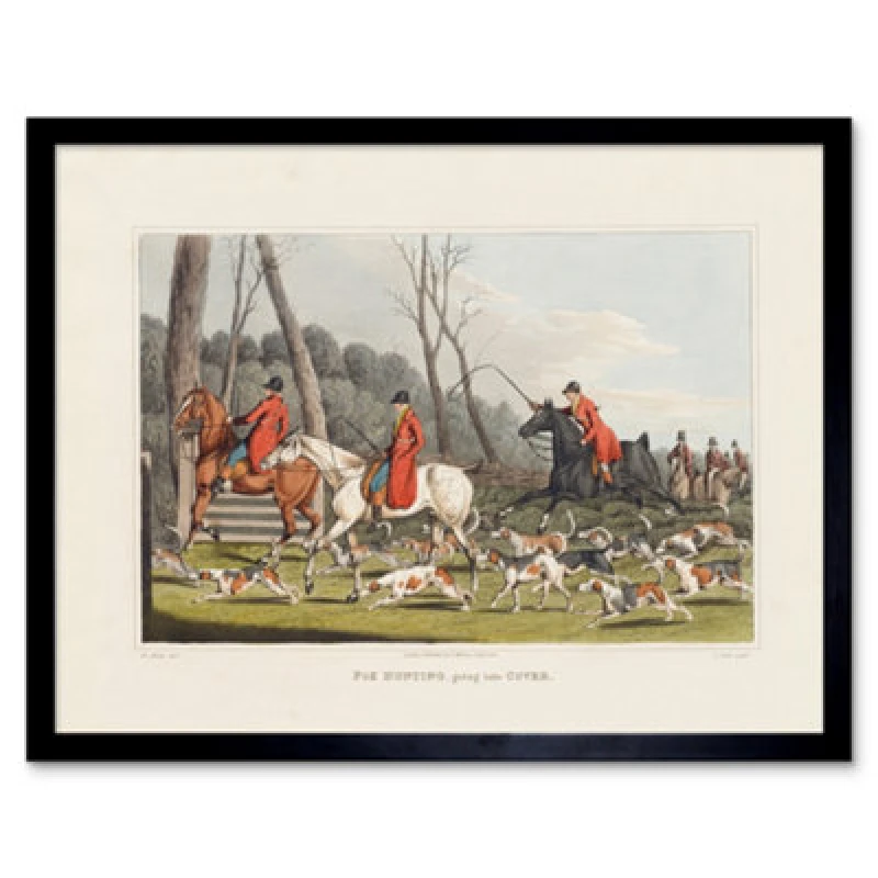 Image of Artery8 John Heaviside Clark Fox Hunting Into Cover 12X16" Framed Wall Art Print