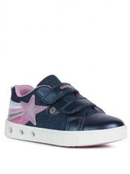 Image of Geox Girls Skyline Strap Trainers - Navy