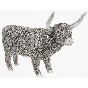 Image of Silver Highland Coo Standing Large Ornament