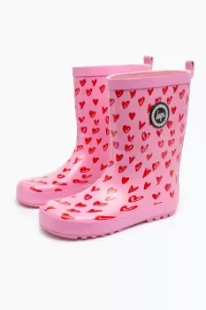 Image of Red Scribble Heart Wellies