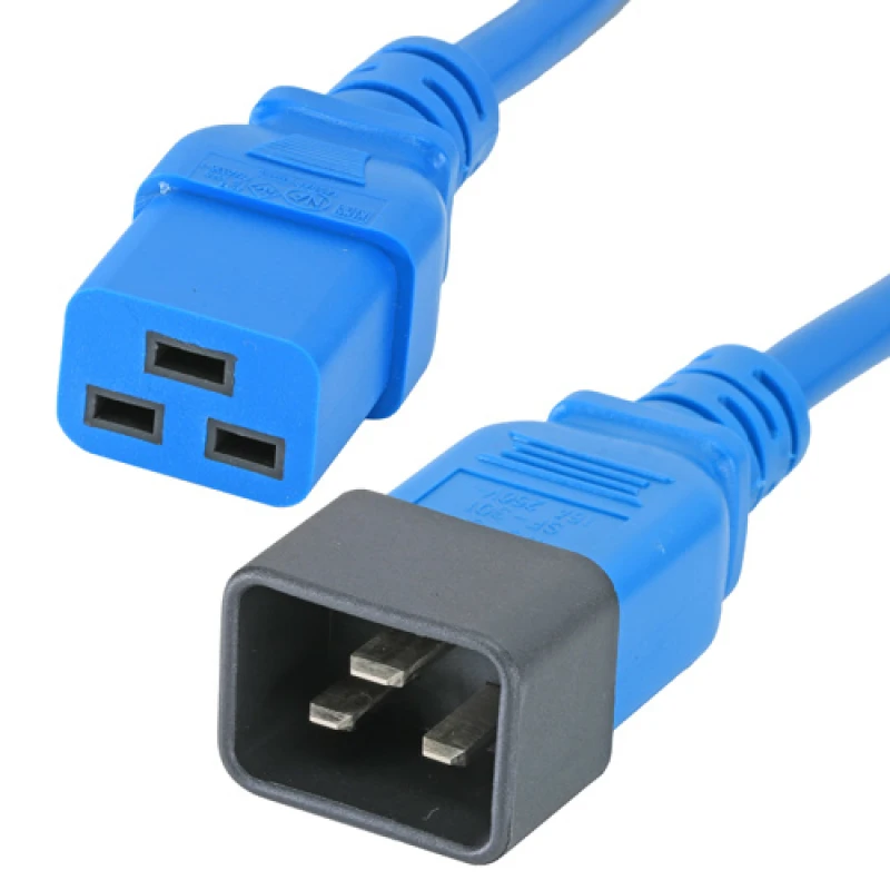 Image of Cablenet 1m IEC C20 - IEC C19 Blue PVC 1.5mm Power Leads