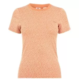 Image of Levis Levis Short Sleeve Rib Baby T-Shirt Womens - Orange
