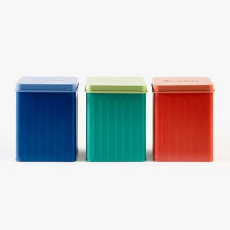 Image of Sur La Table Set of 3 Colour Me Happy Storage Tins Multi unisex
