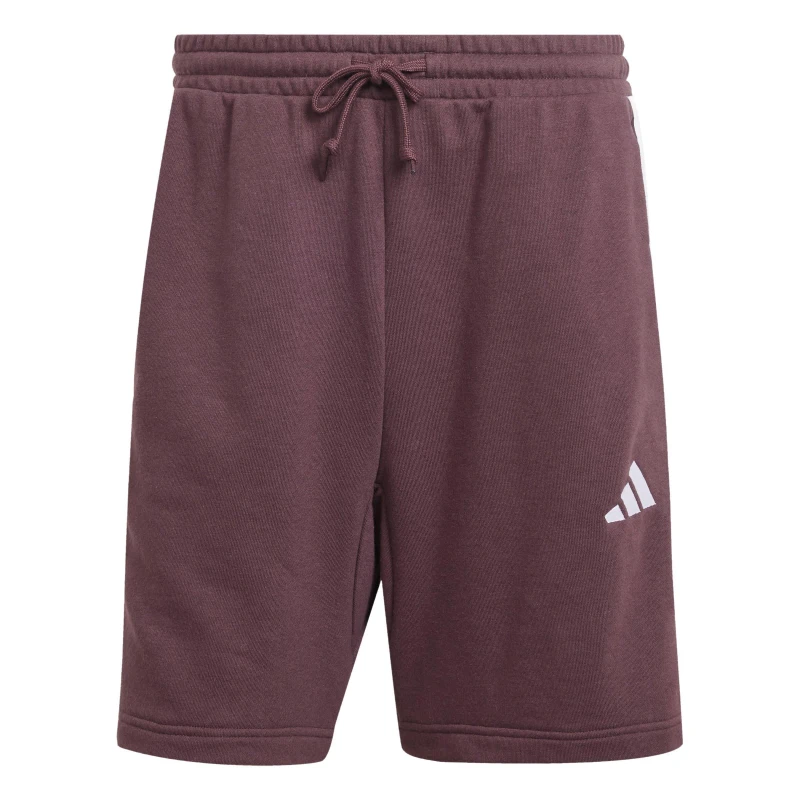 Image of adidas Essentials 3 Stripe Fleece Shorts Mens Fleece Shorts S Red 47300908350