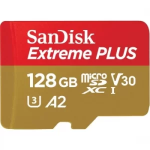 Image of SanDisk 128GB Extreme Plus microSDXC memory card Class 10