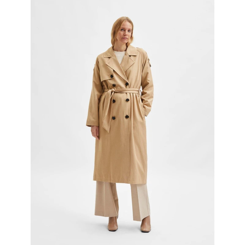 Image of Selected Femme Bern Trench Coat - Beige Beige 8