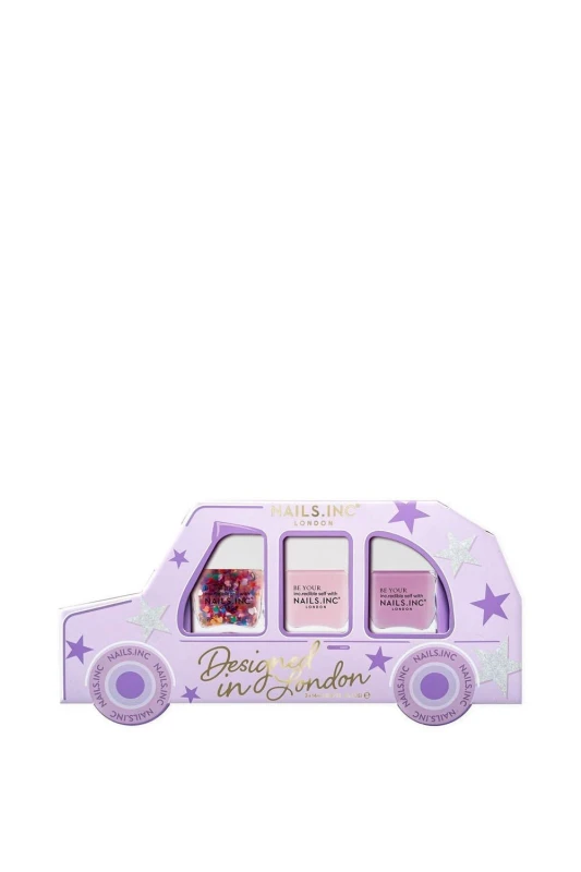 Image of Nails Inc Womens Mani To Go 3 Piece Nail Polish Gift Set - Heartfelt Holidays Multicolor Female