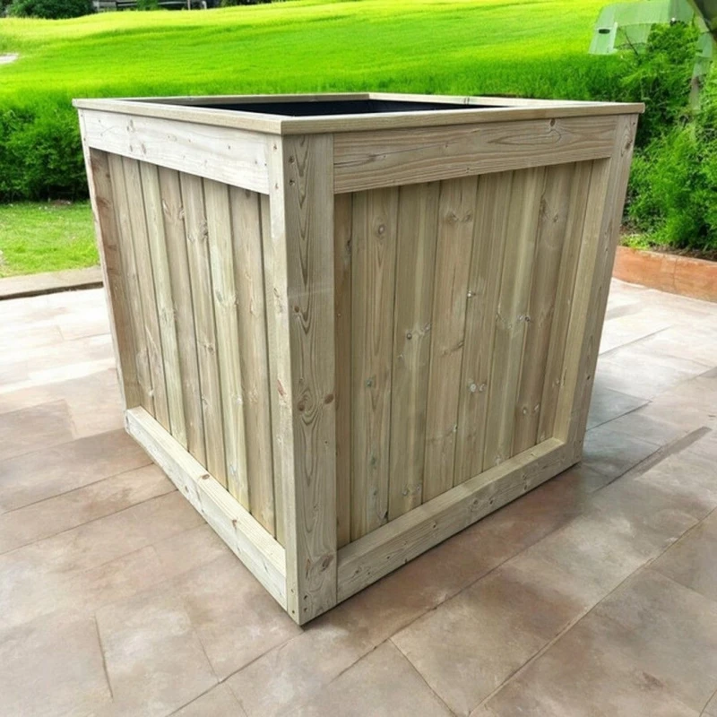 Image of Buttercup Farm Kent Garden Planter - Pressure Treated Wood - L90 x W50 x H50cm in Brown Brown Unisex