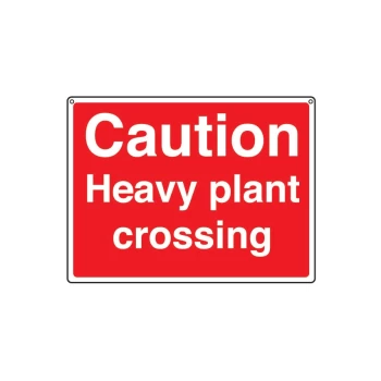 Image of General Construction Caution Heavy Plant Crossing Rigid PVC Sign - 600 X 450MM
