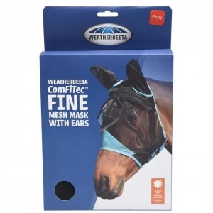 Image of Weatherbeeta Fine Mesh Mask With Ears - Black/Turq