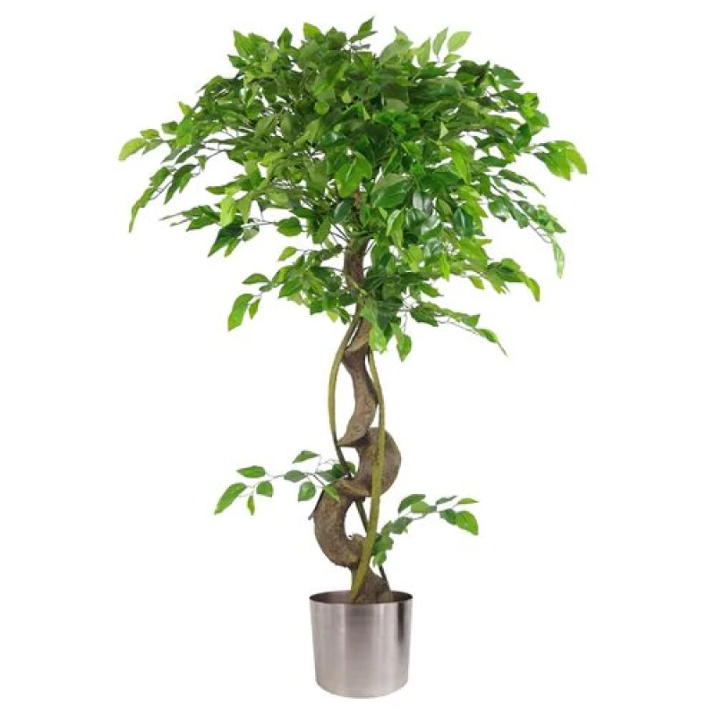 Image of Leaf Design 120cm Twisted Trunk Artificial Japanese Fruticosa Style Ficus Tree