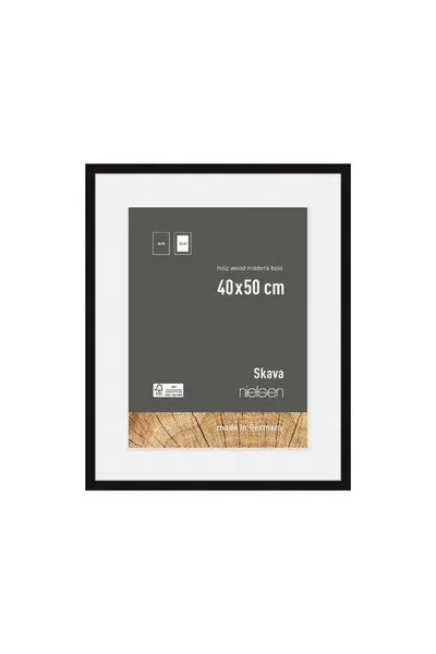 Image of Nielsen Skava 40 x 50cm Wooden Picture Frame With 30x40cm Mount & Glass Front Black