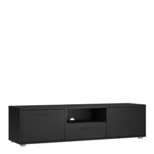 Image of Media TV-unit With 2 Doors + 1 Drawer 147cm Black