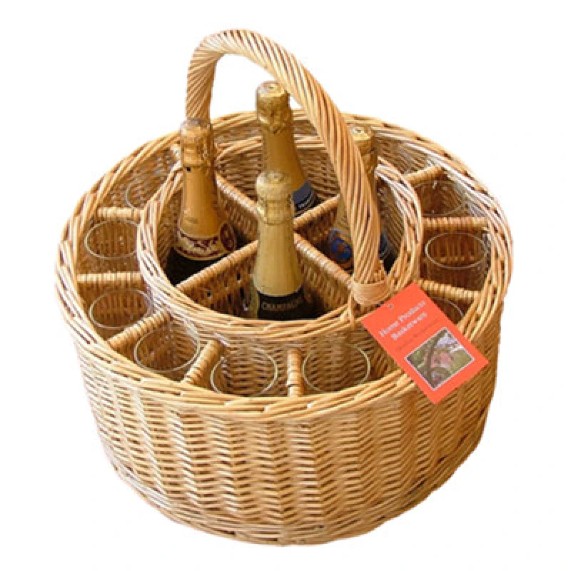Image of Red Hamper Wh016/home Wicker Deluxe Celebration Drinks Basket