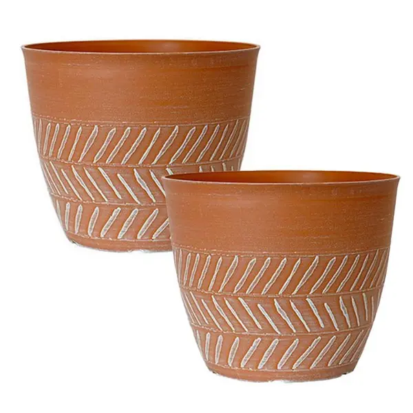 Image of YouGarden Pair of Keke Planters (8) - Powdered Clay 16x20x20cm Multi 40416999000