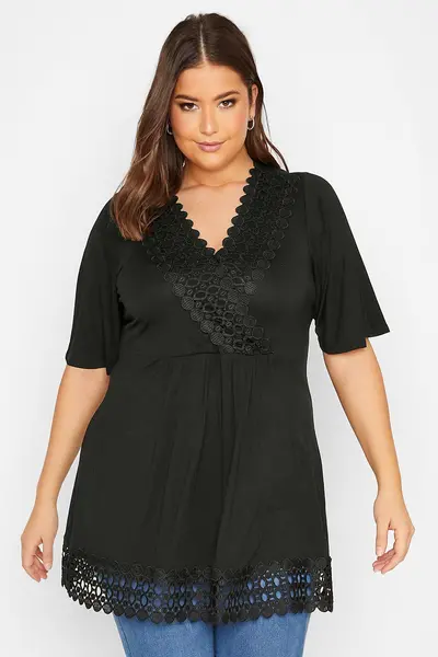 Image of Yours Peplum Tunic Black