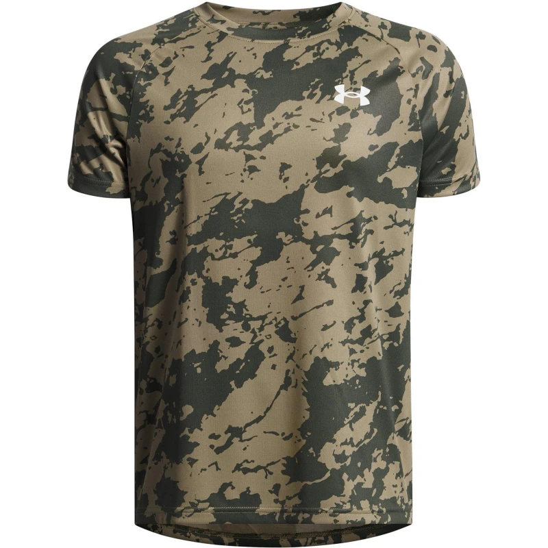 Image of Under Armour Tech 2.0 Short Sleeve T-Shirt Juniors Green Camo male 11 - 12 Years (L)
