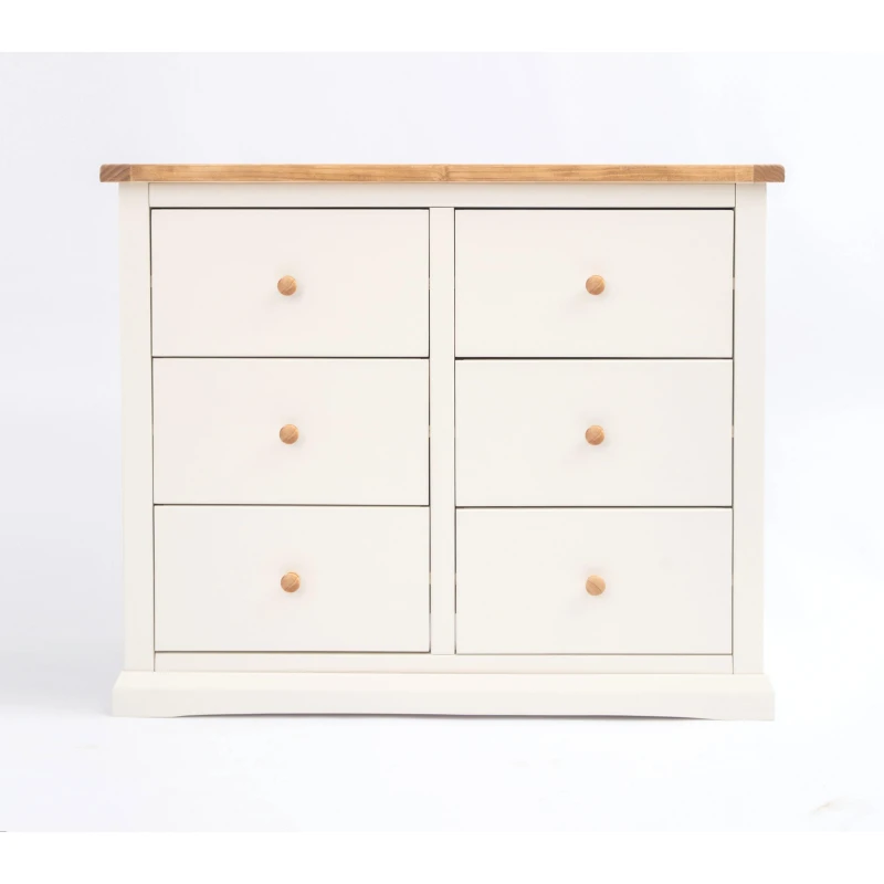 Image of Cabinet Bits Castelli 6 Drawer Chest of Drawers Wood Knob in Off-White Off-White Unisex