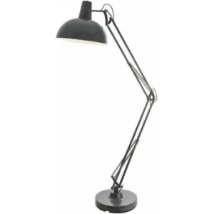 Image of Loops - 1.7m Adjustable Swing Arm Floor Lamp slate grey Free Standing Living Room Light
