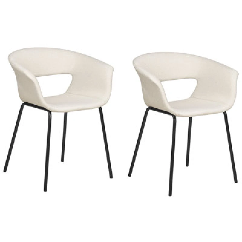 Image of Beliani Set Of 2 Dining Chairs Elma Light Beige