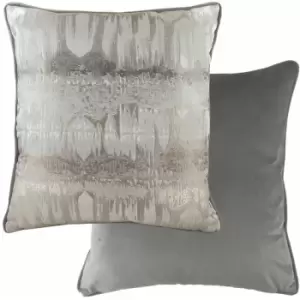 Image of Evanslichfield - Evans Lichfield Inca Textured Piped Edge Cushion Cover, Steel Grey, 43 x 43 Cm