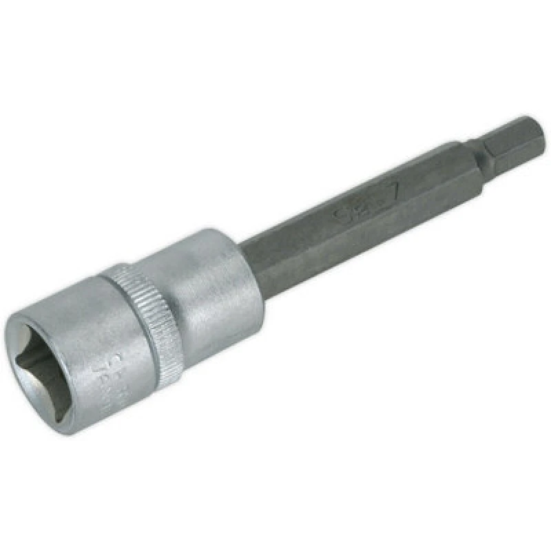 Image of Loops Long 7mm Hex Key Socket Bit - 1/2 Inch Sq Drive - Brake Caliper Fastener Removal Multi