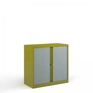 Image of Bisley systems storage low tambour cupboard 1000mm high - green
