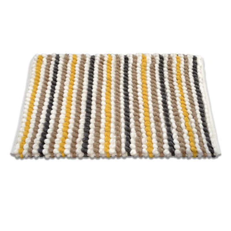 Image of Allure Bath Fashions Striped Chunky Bobble Bath Mat - Mustard