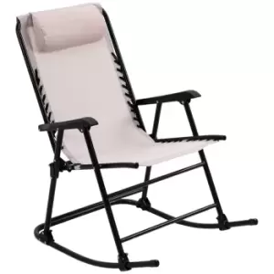 Image of Outsunny Folding Rocking Portable Zero Gravity Chair - Beige