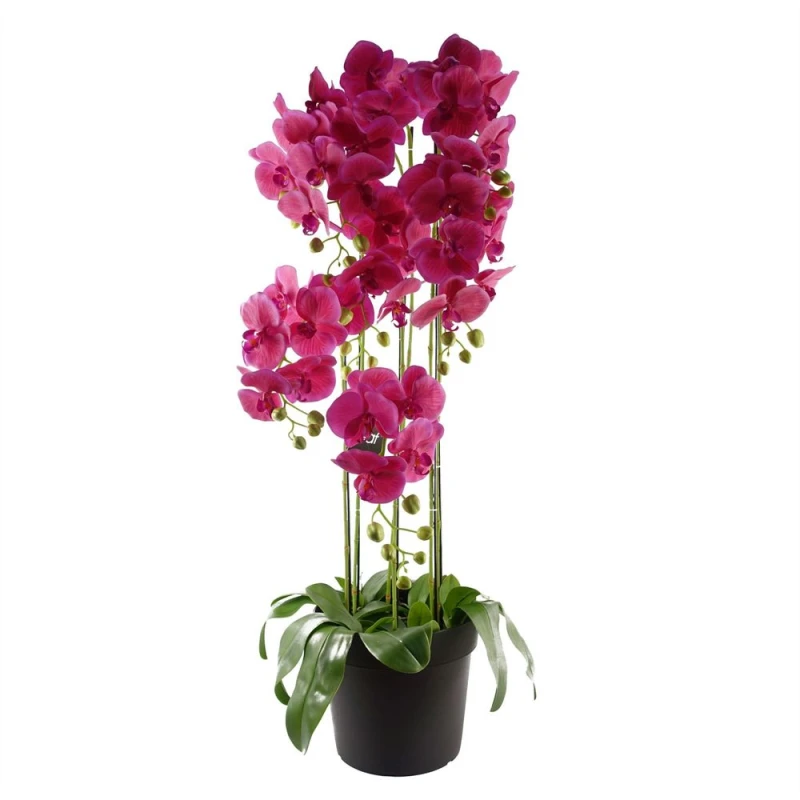 Image of Leaf Large Pink Artificial Orchid Plant Artifcial 41 REAL TOUCH flowers Botanik Green