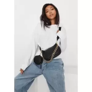 Image of Missguided Embossed Double Bag - Black