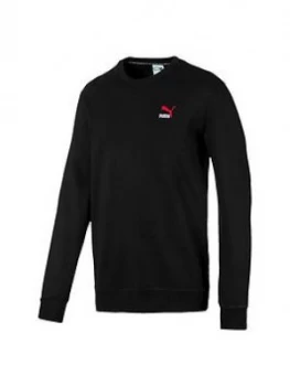Image of Puma Classics Embossed Crew Sweat - Black/Red