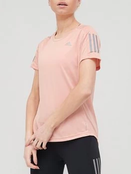 Image of adidas Own The Run T-Shirt - Blush, Blush, Size XS, Women