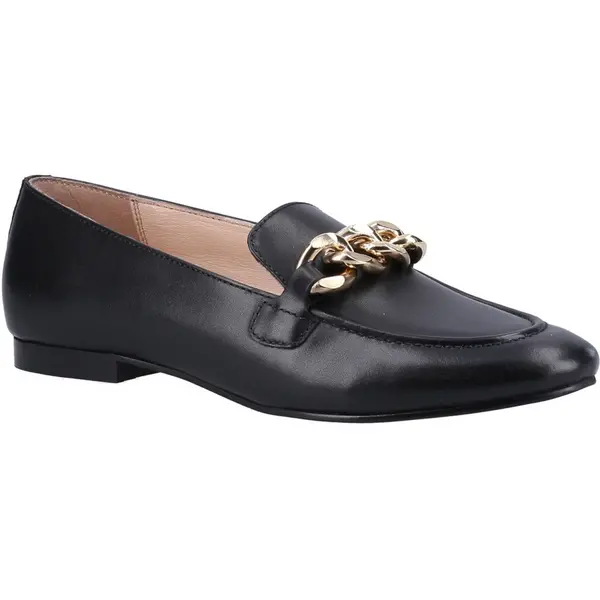 Image of Hush Puppies Womens Harper Chain Leather Loafers UK Size 4 (EU 37) Black HUS773-BLACK-4